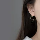 Женские серьги-подвески в виде сердца, из 100% стерлингового серебра 925 пробы, простые, модные ювелирные украшения, 2021