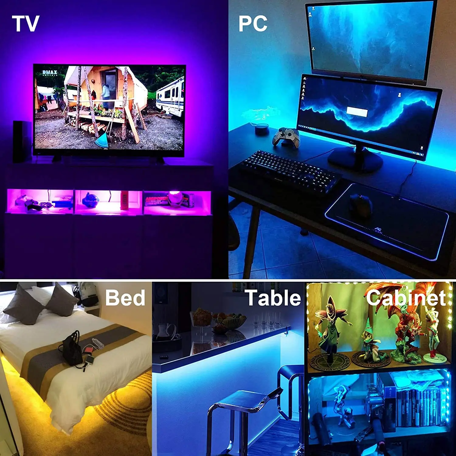 USB RGB LED Strip Light 2835 50CM 1M 2M 3M 4M 5M DC 5V Gaming Backlight Flexible Ribbon Decor Screen TV Background Lighting Tape | Освещение