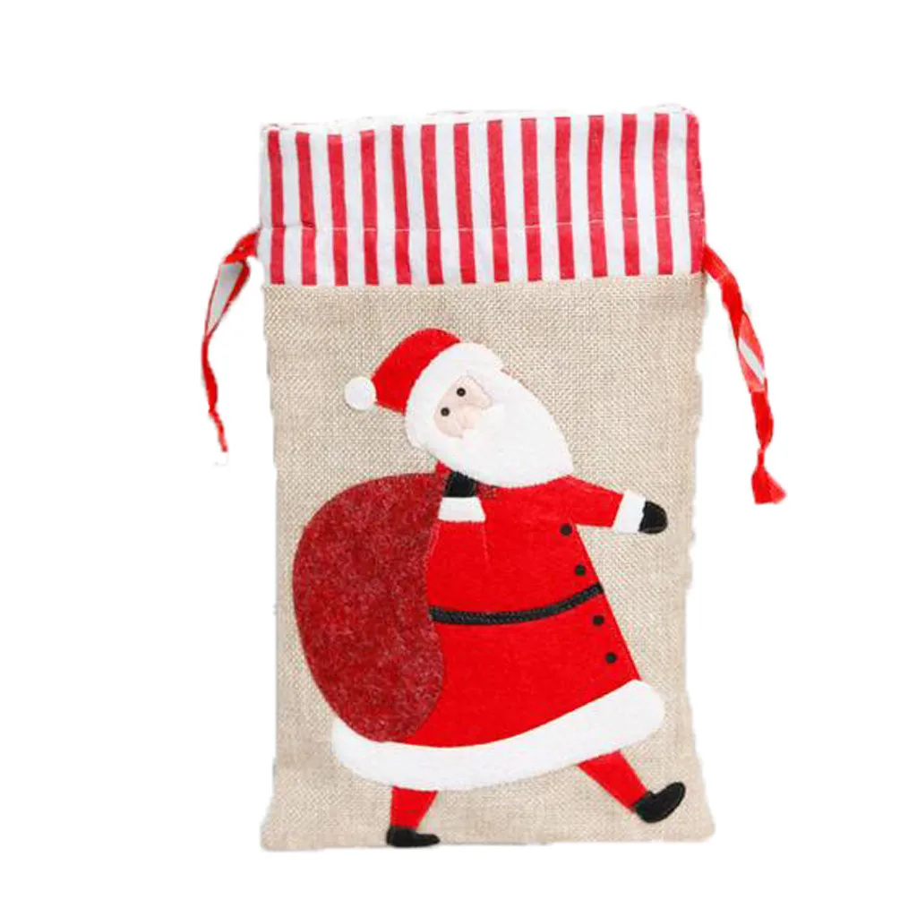2020 Merry Christmas Kids Candy Bags Pouch Linen Santa Claus Snowmen Gift Bag Home Party Decor New Year Present Pack Sep 7th | Дом и сад