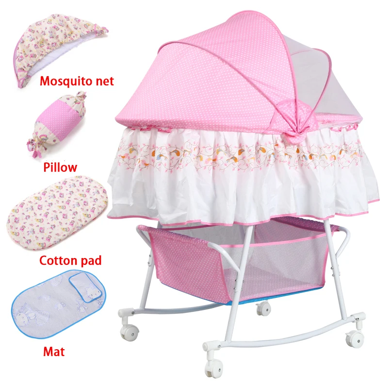 Маленькая детская кроватка шейкер для новорожденных кровать с москитной сеткой