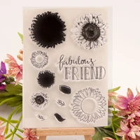 sunflower friend transparent seal clear silicone stamp cutting diy scrapbooking rubber coloring embossing diary decor reusable