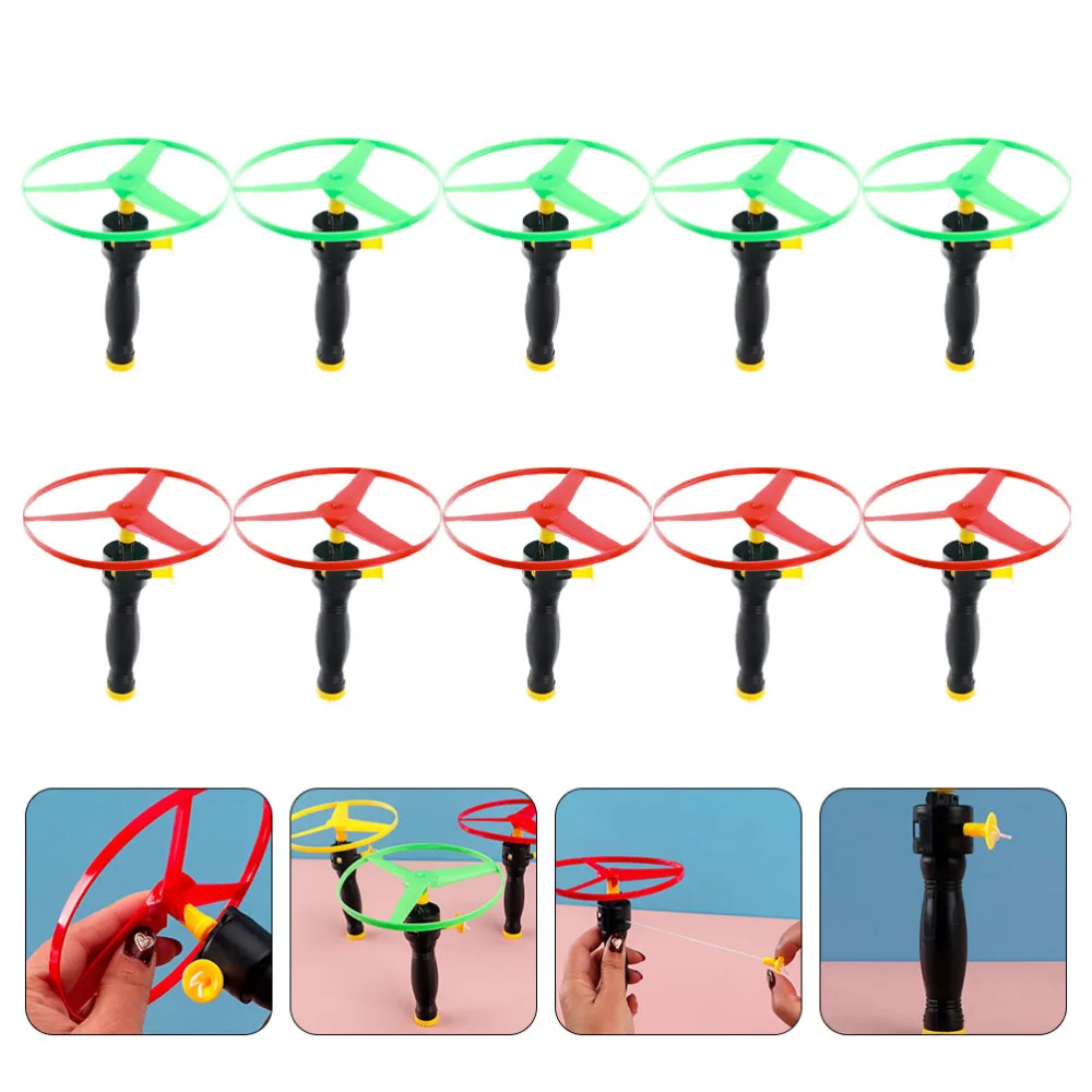

10pcs Flying Disc Toys Kids Flying Disc Plaything String Flying Saucers
