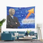 Гобелен Stonks Meme, декор для комнат в эстетике, настенный гобелен, забавные гобелены, одеяло, потолочный чехол, покрывало, простыня, занавеска
