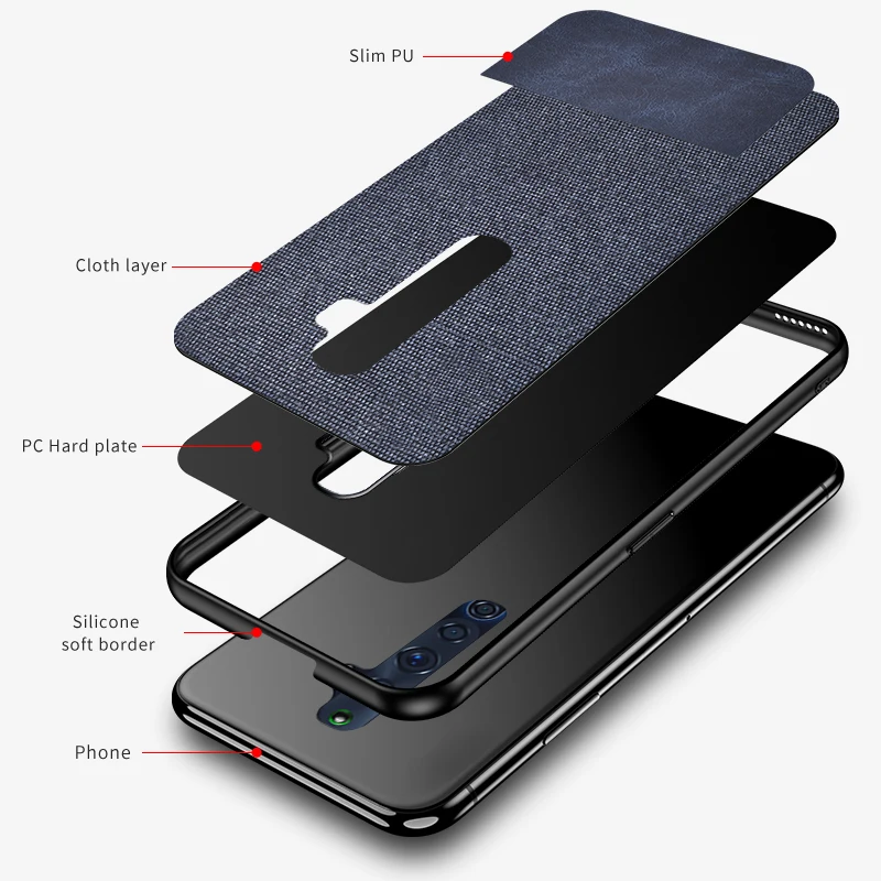 

For OPPO Reno 3 Pro Case Cloth Silicone Shockproof Cover For OPPO Realme 3 X 5 Q XT X2 Pro K3 Case Reno 2 Z Ace 3 Pro 5G Funda
