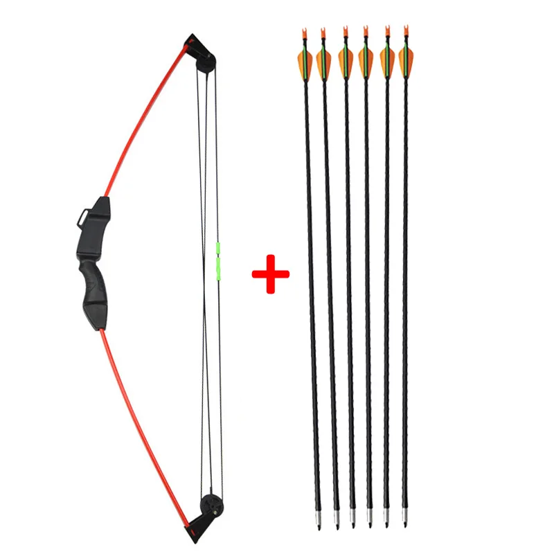 Bow 6pcs Arrow 12lbs стрельба из лука детский блочный лук набор со стрелами из стекловолокна Молодежный детский тренировочный лук стрельба игра подарок для детей - Цвет: Bow 6pcs Arrow