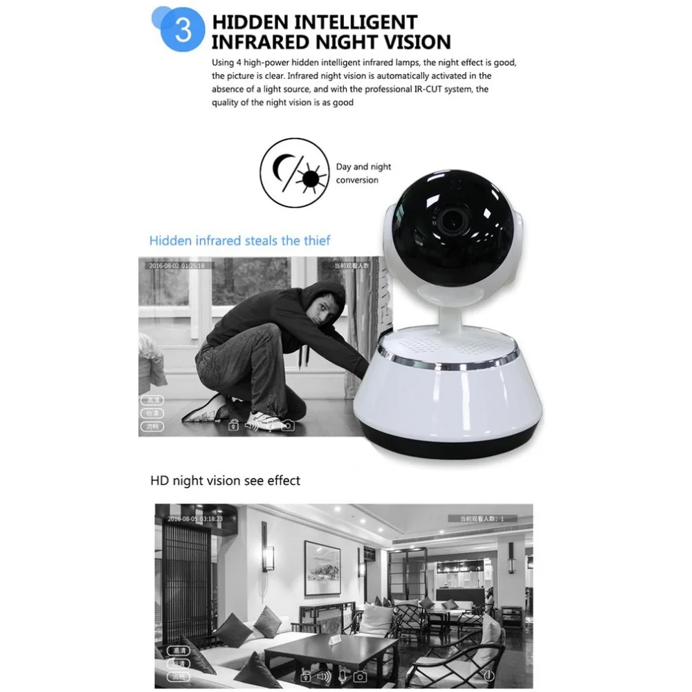 Мини домашний монитор P2P wifi камера 720P HD Беспроводная умная детская камера ночного видения Дистанционное Наблюдение домашняя камера безопасности