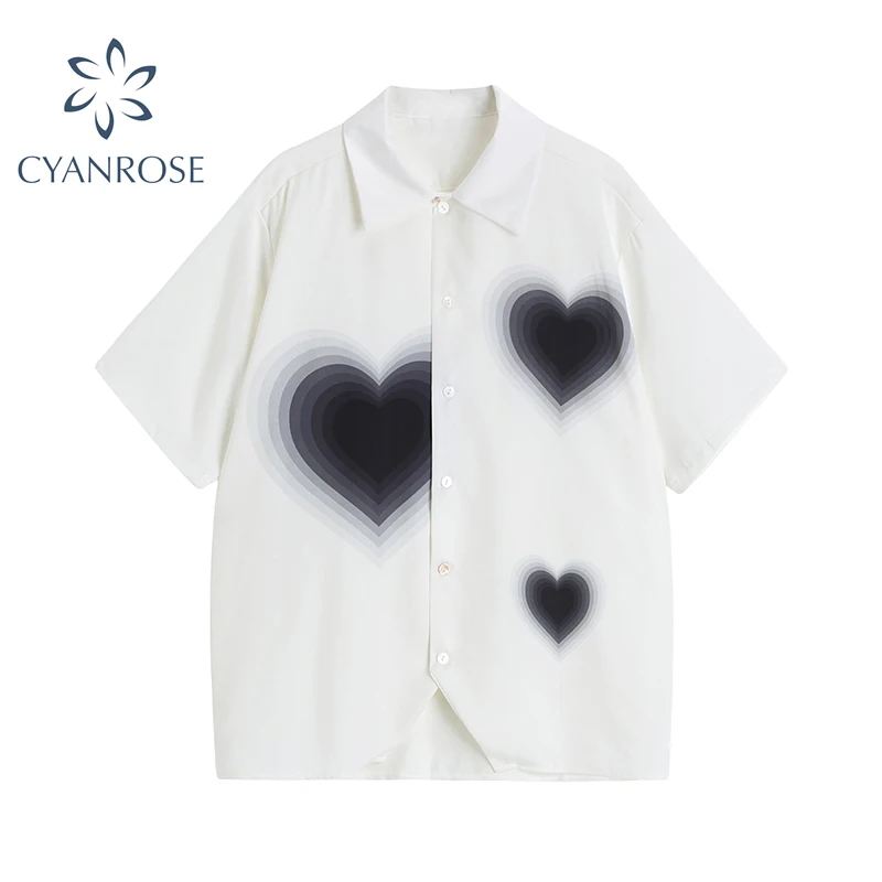 Женская свободная рубашка с коротким рукавом Повседневная Уличная блузка в