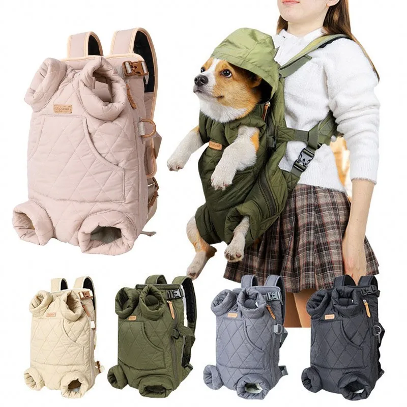

Winter Pet Dog Backpack Thicken Warm Cat Backpack Hands Free Portable Travel Dog Carrier for Small Dogs Windproof Safety Pet Bag