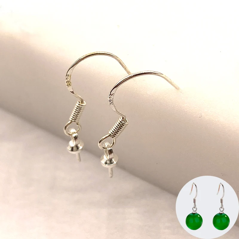 

10pcs 925 Silver Earring Wires SILVER Fish Hook 20mm Earrigs Finding French Earwire Clasp Ear Hoops Parts Jewelrys