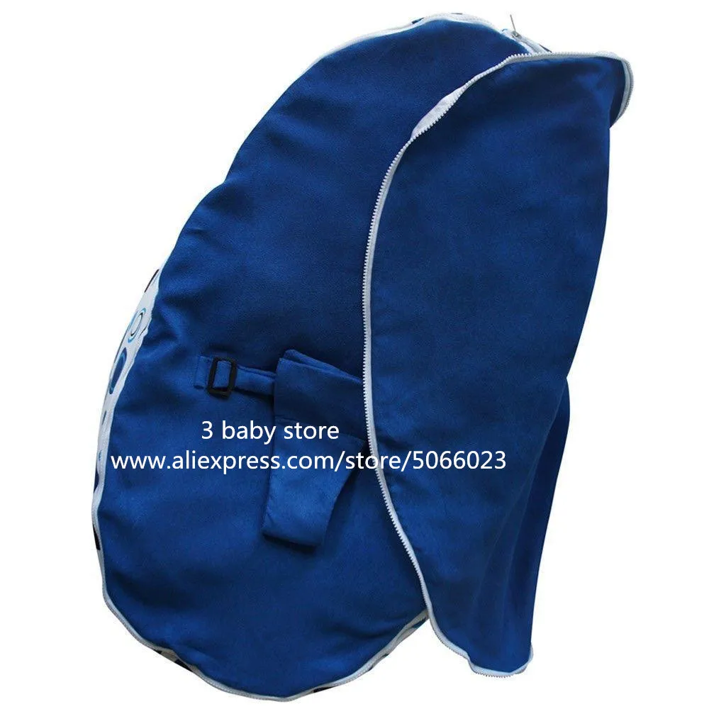 TWO in ONE baby portable chair, kids bena bag seat with 2 tops no filler- blue dots