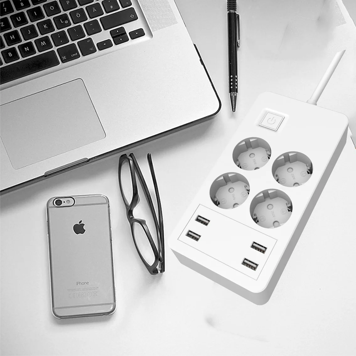 Wi-Fi Смарт-Удлинитель сетевой фильтр 4 розетки ЕС штепсельные розетки с USB зарядным устройством адаптер работает с Alexa Google Home