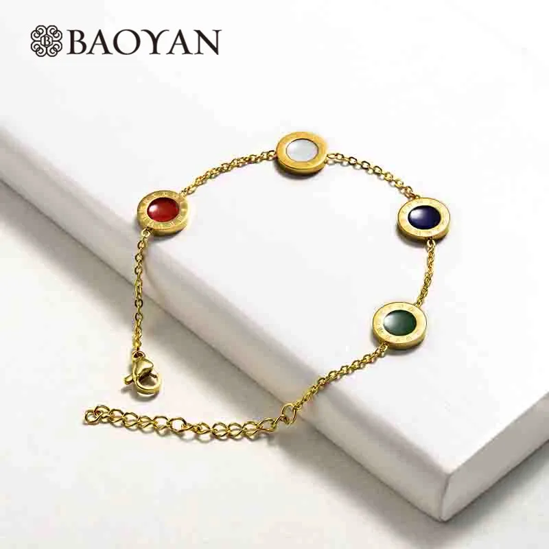Baoyan простой золотой браслет с ракушками Модный женский для пары золотые и