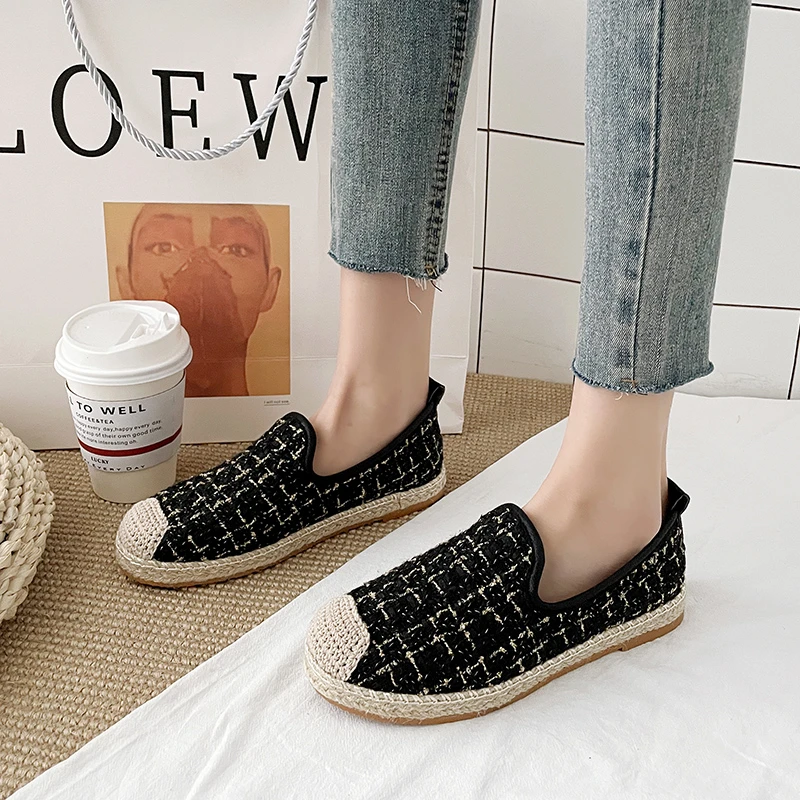 

New Designer Linen Canvas Shoes All-match Sports Shoes Women Casual Round Toe Flat Shoes Single Shoes Women Zapatos De Mujer