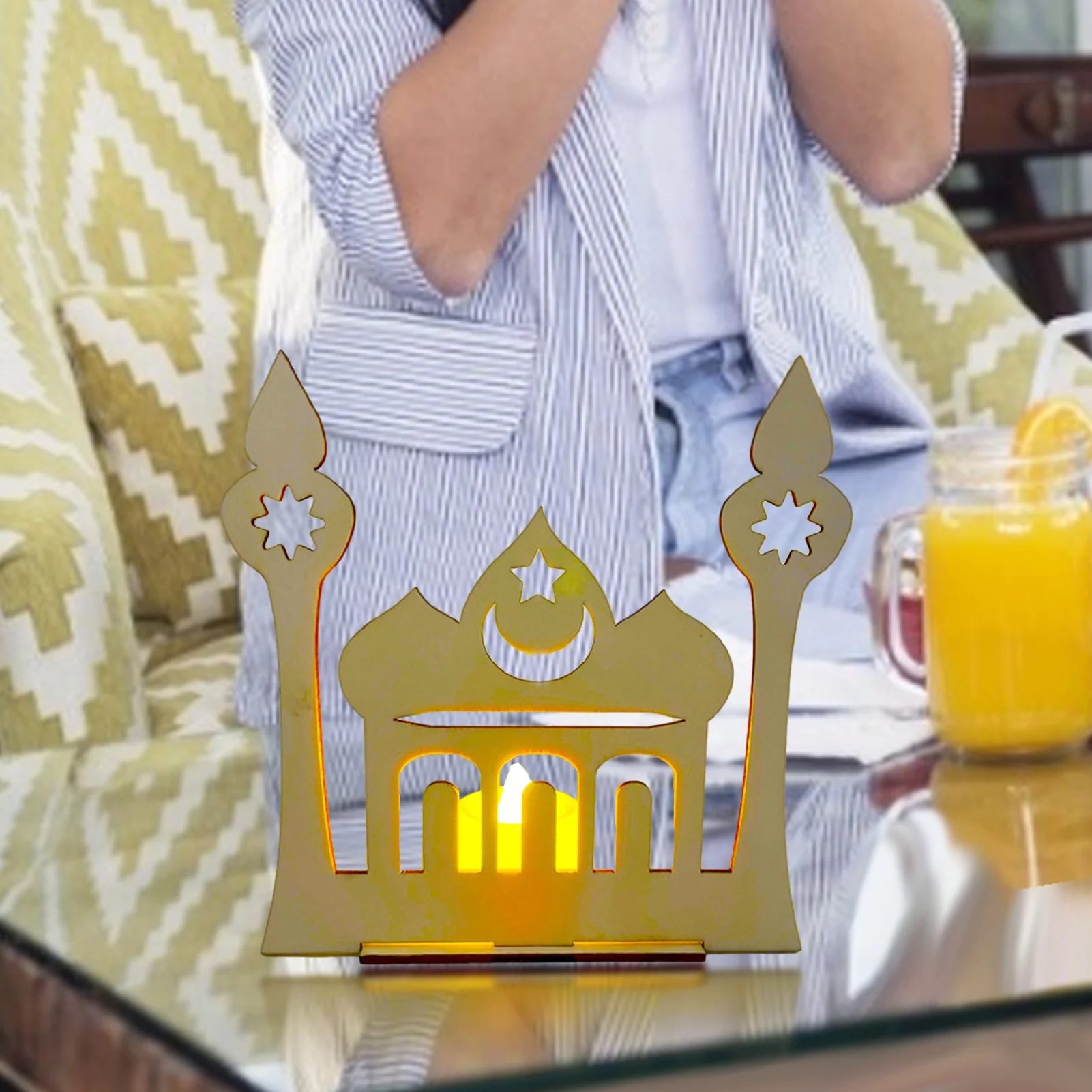 

Ramadan Eid Mubarak Wooden Moon Ornaments Arab Muslim Light Crafts Decorations DIY Desktop Decoration Ornaments Ramadan