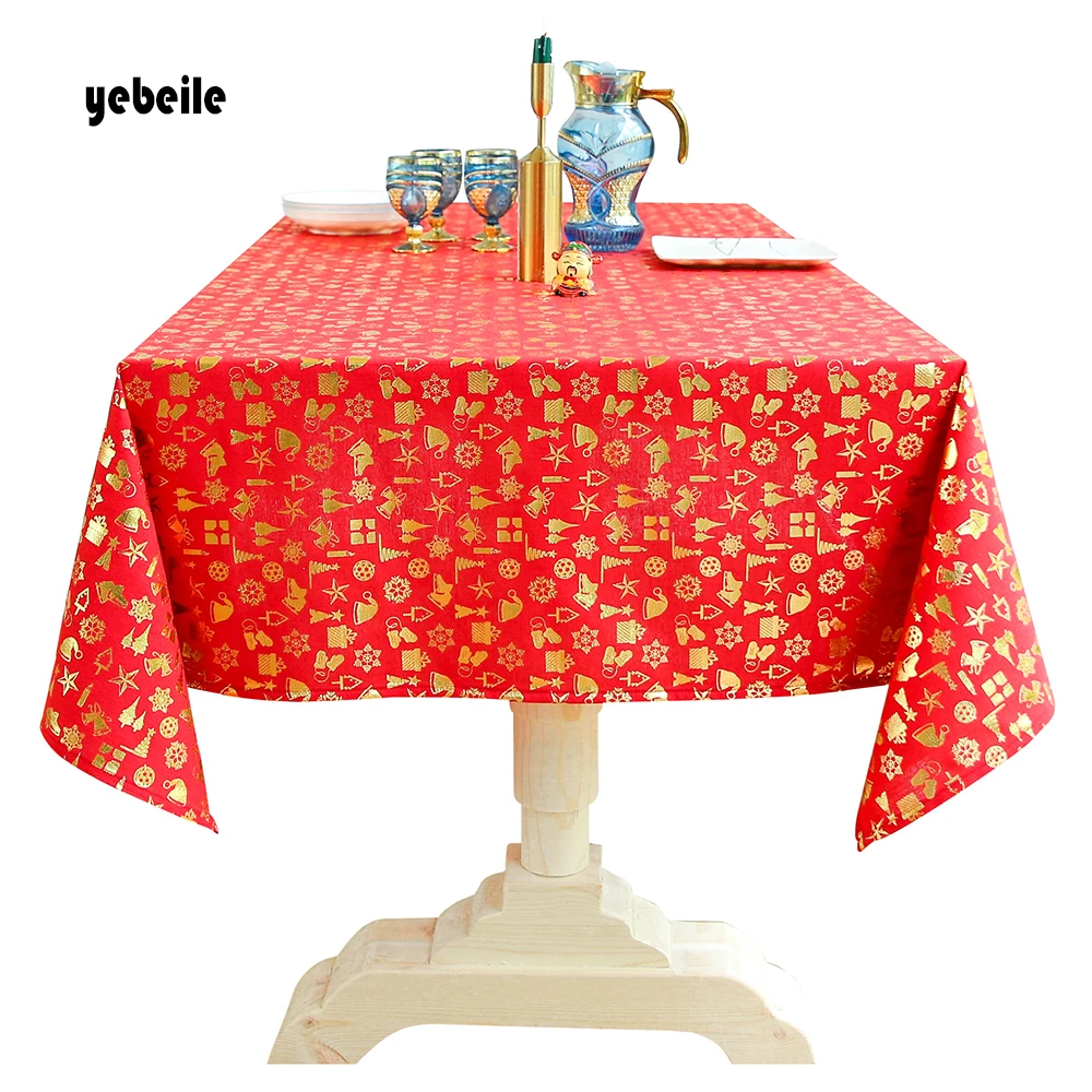 Чехол для стола Yebeile Рождественская скатерть снежинка красный Санта Клаус