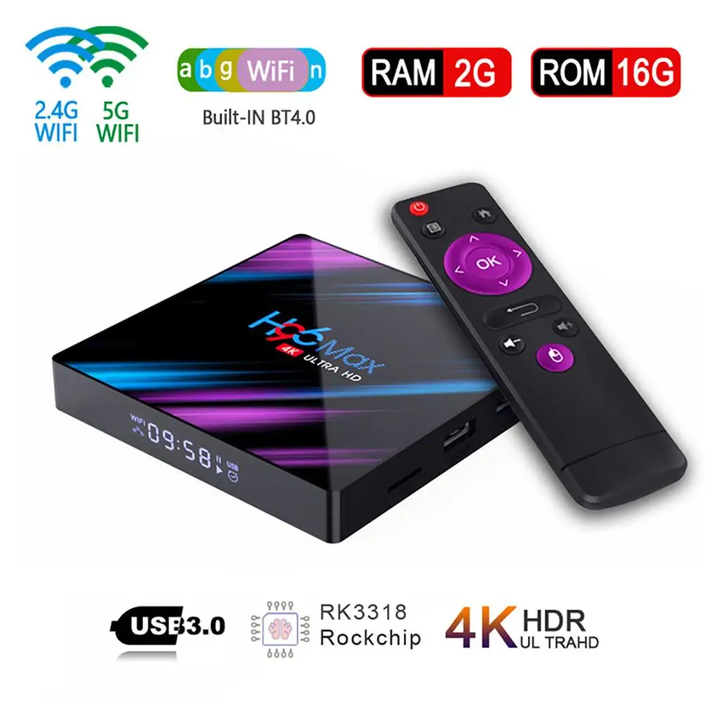 H96 Max HD 4K двухдиапазонный 2 4G/5G WiFi светодиодный дисплей ТВ-приставка для системы