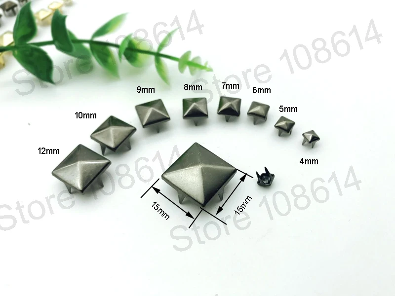 100 шт DIY пирамиды заклепки gun metal 4 коготь ногти для одежды шпильки с когтями для одежды cooper materail площади заклепки квадрат