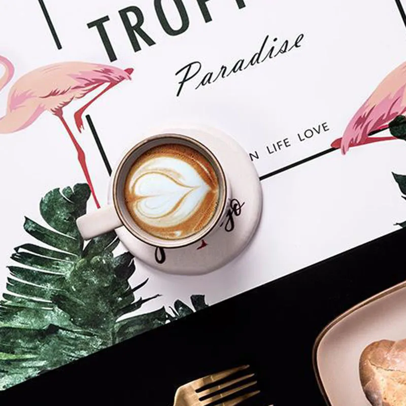 1 шт. шикарный коврик для стола кофейной чашки мягкий водонепроницаемый 45*30 см