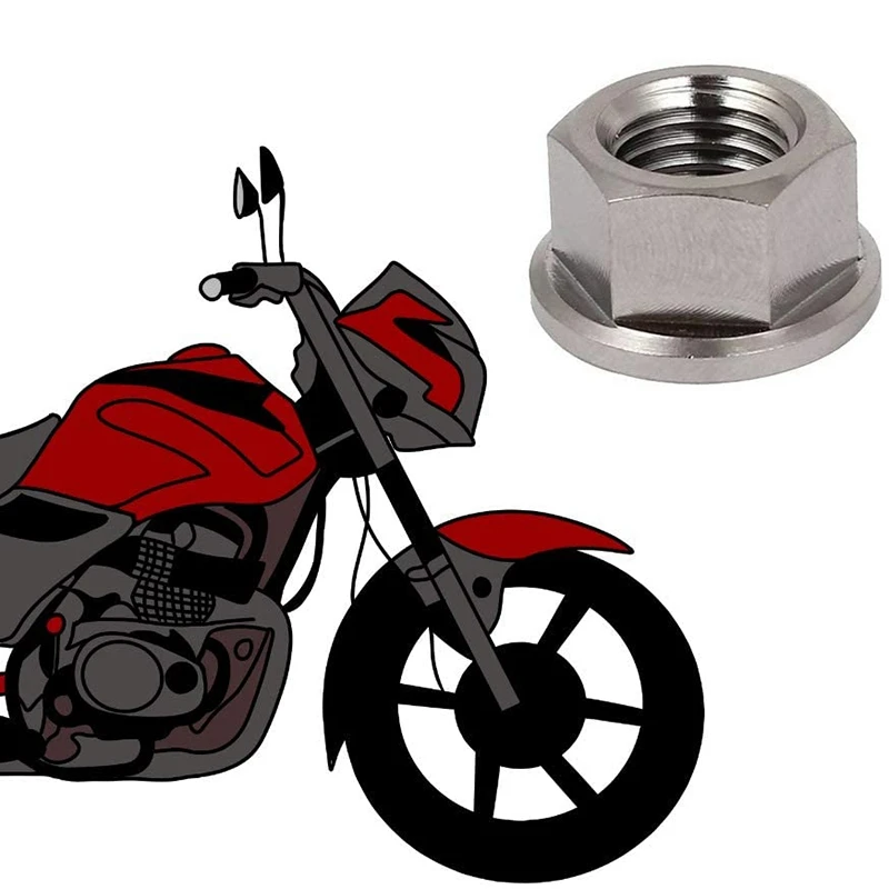 

2Pcs M10 x 1.25 mm Non-Slip TC4 Titanium Ti Flanged Nut for Bicycle Motorcycle Screws Screw-Fastener