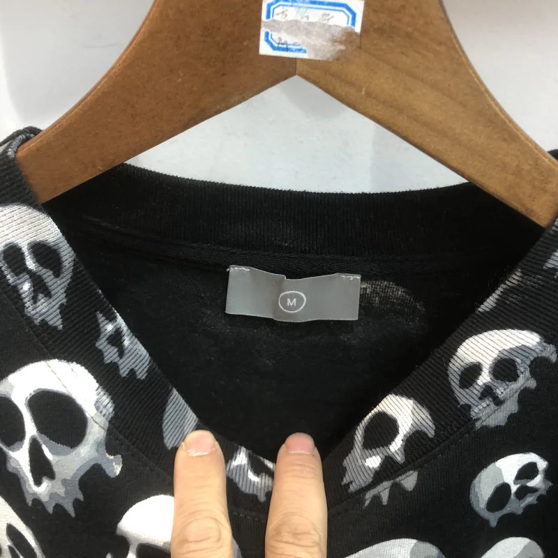 

2021 Full Skull T shirt Men Women High Quality Allover Skeleton Digital printing Tops Tee Short Sleeve Slightly Loose