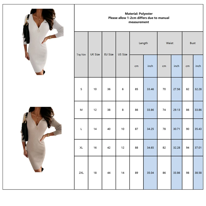 

Sexy V-Neck Zipper Knitted Dress Women Autumn Solid Sheath Sweater Dresses Women Long Sleeve Knit Mini Bodycon Dresses New D30