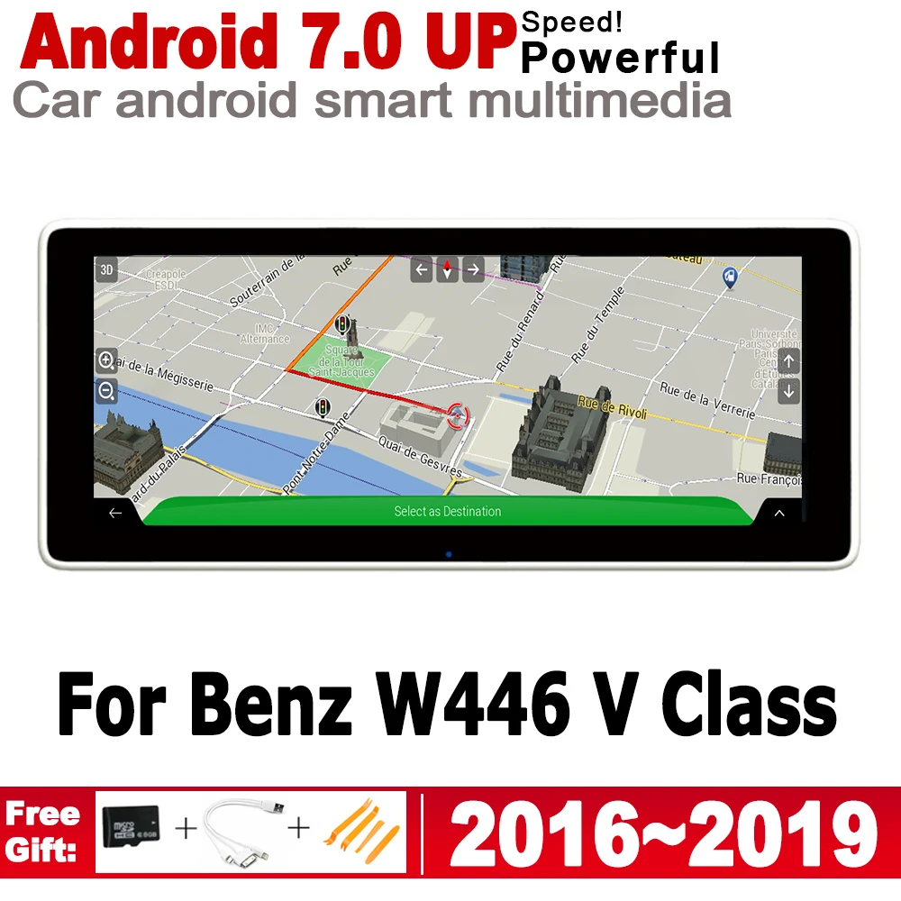 Android 7 0 IPS Автомобильный плеер для Mercedes Benz W446 V Class 2016 ~ 2019 NTG оригинальный стиль HD