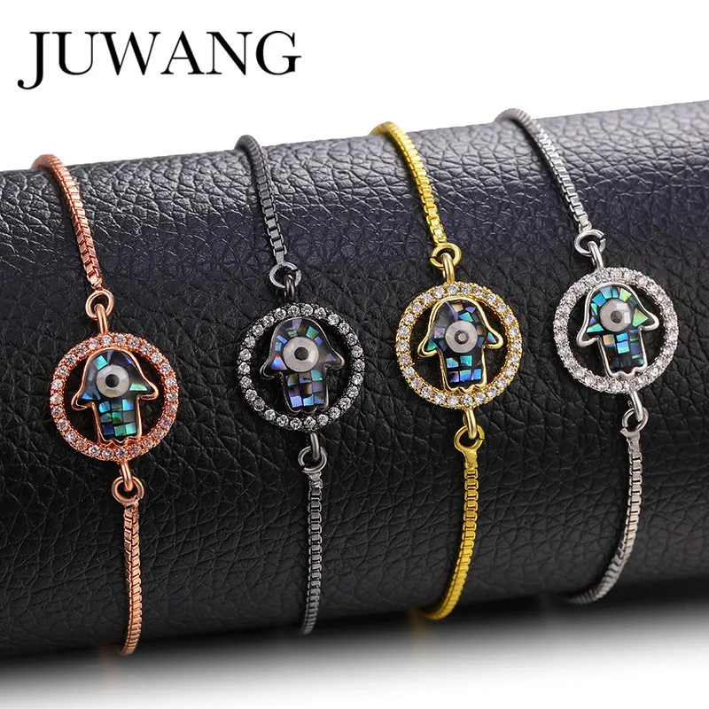 JUWANG новые модные браслеты с цепочкой от сглаза для женщин и девушек AAA кубический