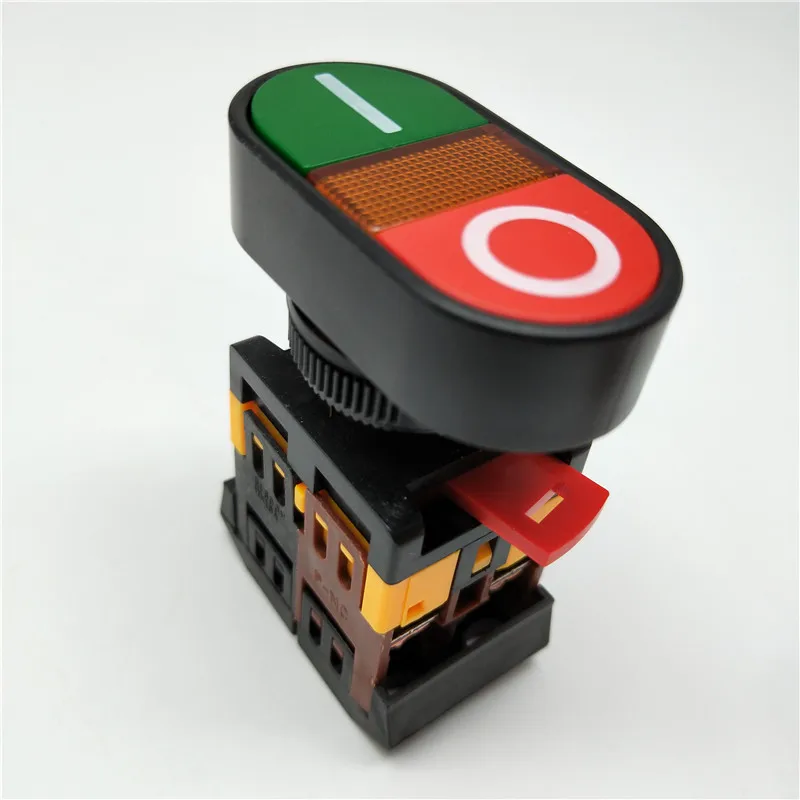 Новинка кнопка включения/выключения переменного тока 22 мм/25 мм 220 В 1 NO NC 2 кнопки