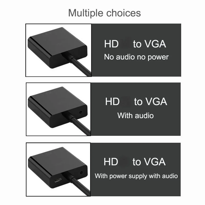 BKSCY HDMI-Compatible to VGA Adapter Male To Famale Converter 1080P Digital Analog Video Audio For PS4 TV PC Laptop | Электроника