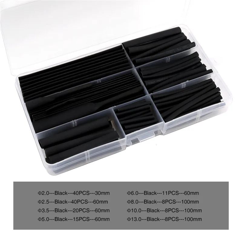 150 шт./кор. смешанный размер 2:1 Полиолефиновая термоусадочная трубка комплект