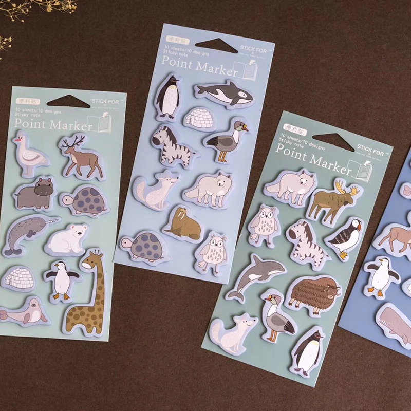 Животные блокноты kawaii милый планировщик наклейки страницы Стикеры с флагами
