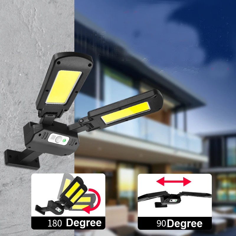 

Kedu LED Wall Lamp Solar Street Light 4 Modes 5500K Highlight Lens COB LED PIR Waterproof Motion Sensor Garden Yard