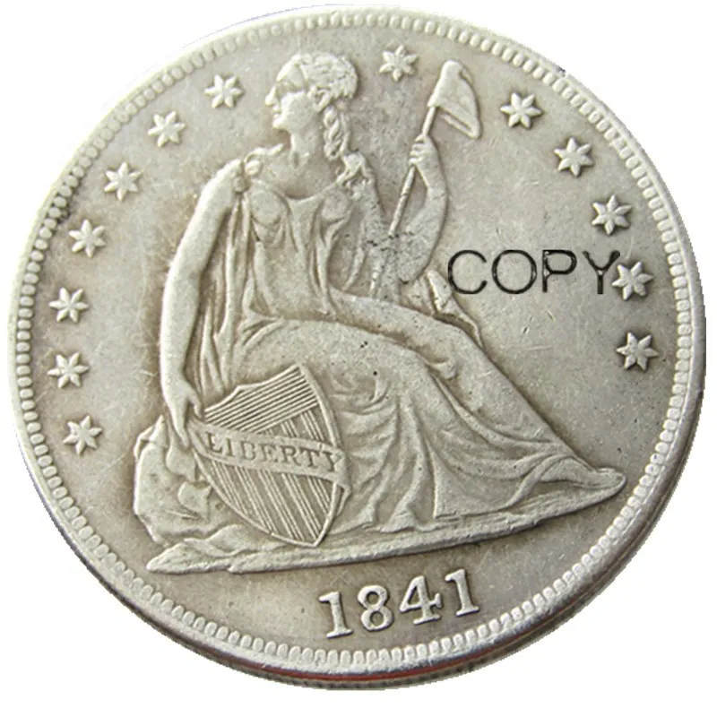 

1841 сидя Liberty Dollar посеребренные копии монет
