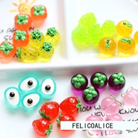 8pcs cute resin fruit flatback grape strawberry charms for diy earring keychain pendant hair accessories jewelry making
