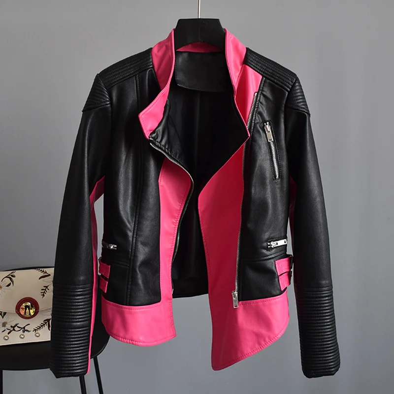 Fitaylor женская короткая куртка из мягкой искусственной кожи асимметричная