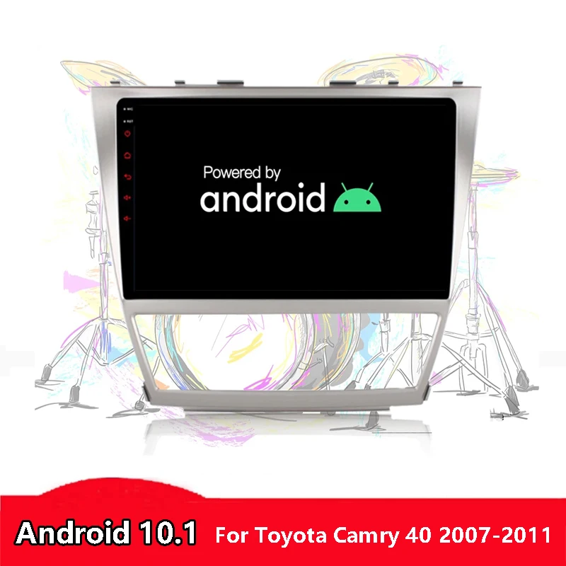 10 1 дюймовый 1024*600 Android 11 для Toyota Camry 40 2007-2011 Автомобильный dvd-плеер с GPS WIFI BT Радио