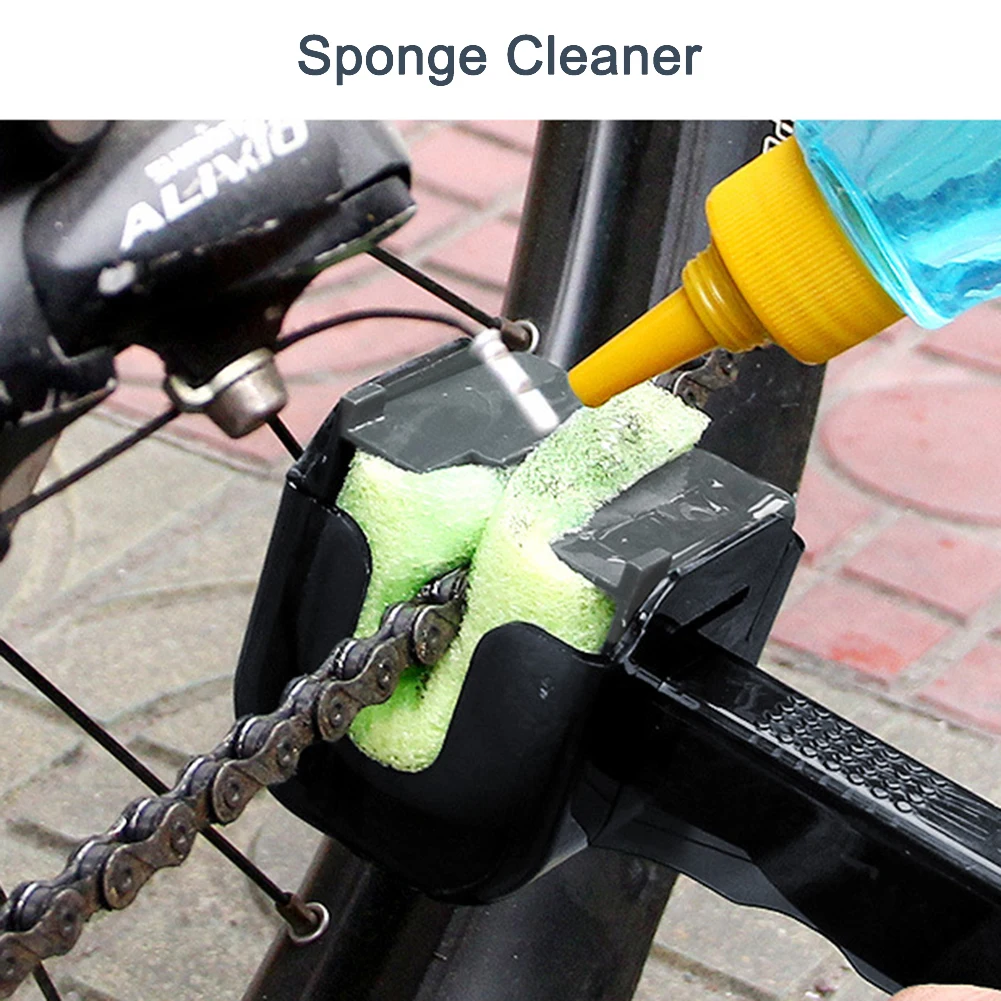 

Bike Chain Cleaning Tool Mountain Bike Bicycle Flywheel Chain Cleaner Maintenance with Hidden Sprocket Scraper Cleaning Brushes