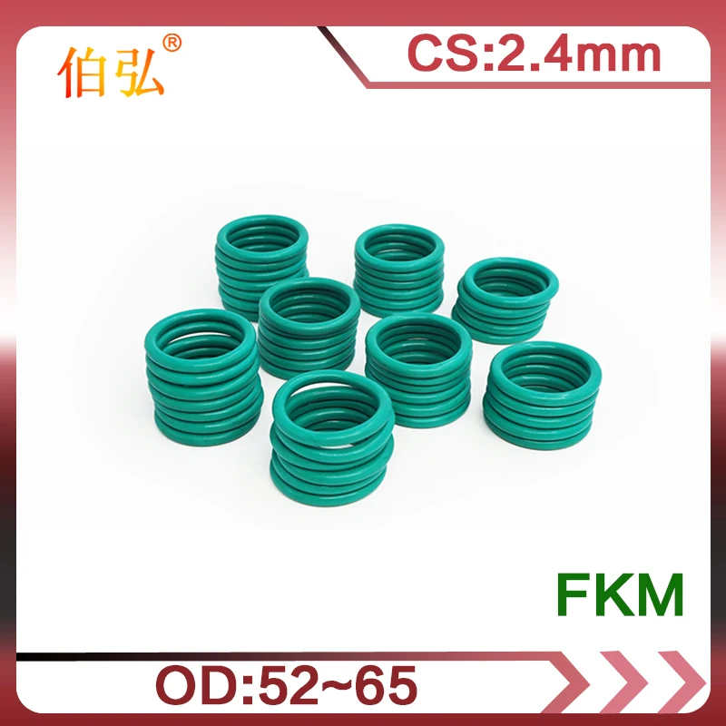 

Fluororubber O-Ring 1PC/lot FKM Sealing CS 2.4mm OD52/54/55/56/57/60/62/64/65mm O-Ring Seal Gasket Ring