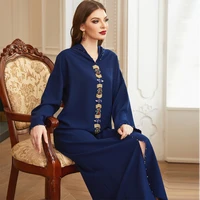 moroccan style light luxury hand sewn diamond robe abaya womens arab dubai turkish muslim dress jalabiya kebaya skirt kaftan