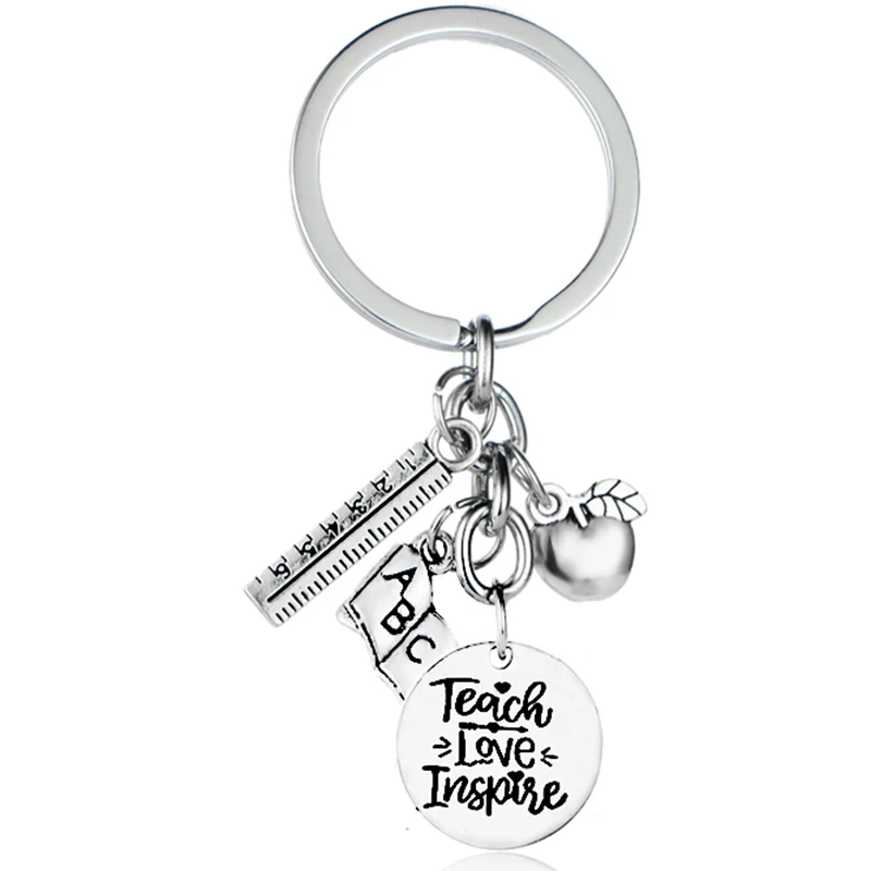 Подарочный Брелок с надписью TEACH LOVE INSPIRE подарок для учителя на День