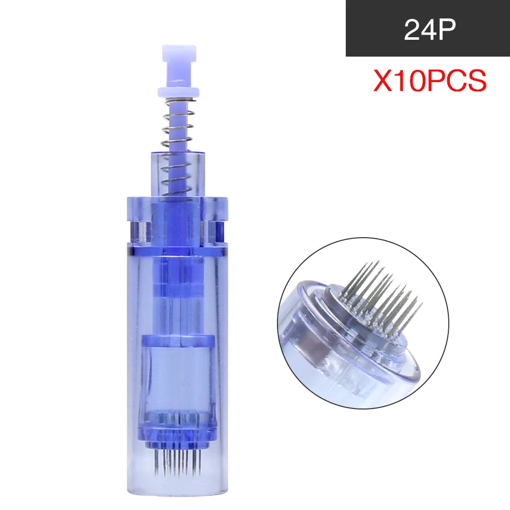 24 Pins Dr. pen Ultima A1-C иглы наконечники картриджи 12 Pin иглы Электрический Микро прокатки Дерма система терапия профессиональная ручка - Цвет: 24 Pins