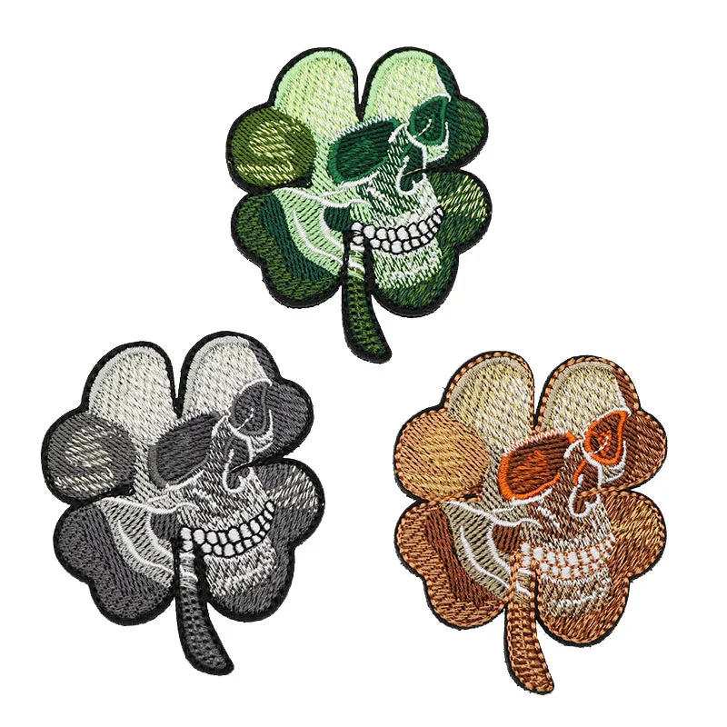 Вышивка патч с ирландским клевером Таро армии США крюк и петля пряжка