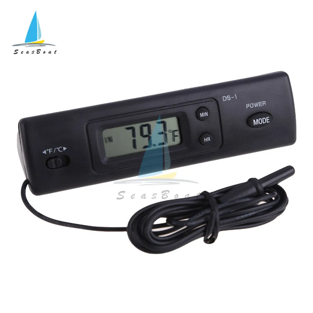 

Digital Indoor Outdoor DS-1 Home Vehicle Thermometer Auto LCD Display Car Thermostat with Clock for Car Aquarium Thermometer