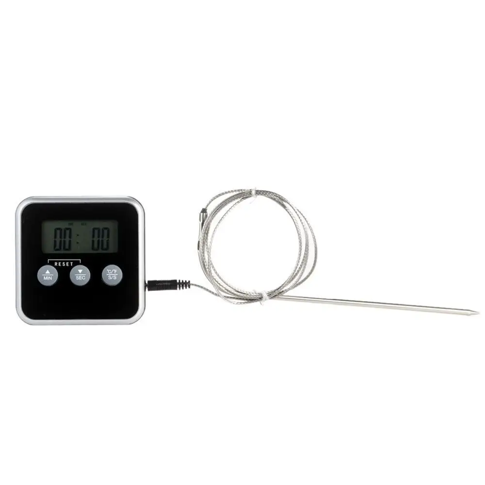 

LCD Digital Thermometer Kitchen BBQ Barbecue Cooking Baking Food Meat Temperature Meter With Timer Temp Probe TS-BN56