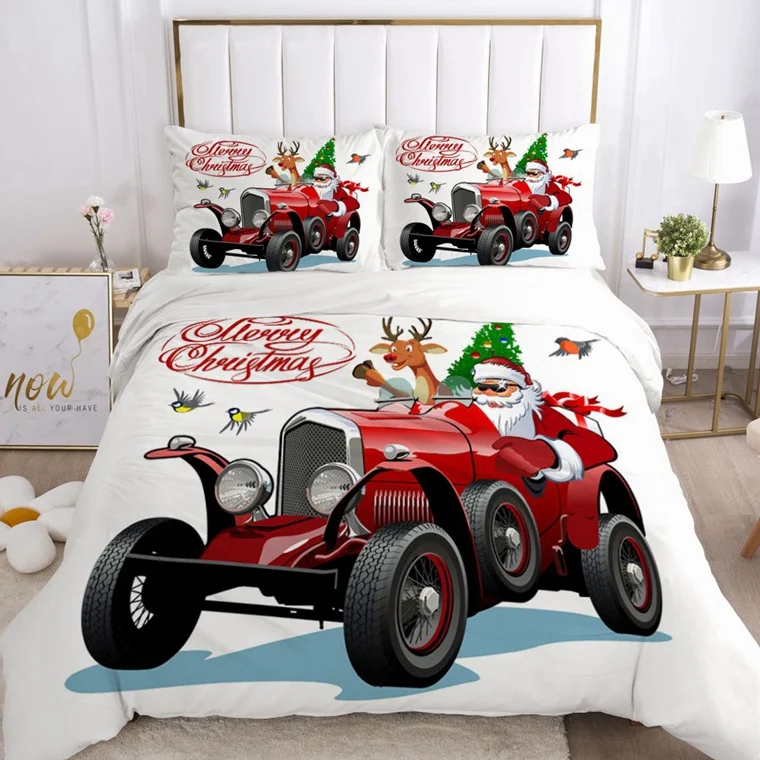 

Duvet Cover Set EUR UK Cartoon Bedding Sets for Kids Baby Children Blanket Quilt Cover Bed Linings Christmas Car Santa Claus