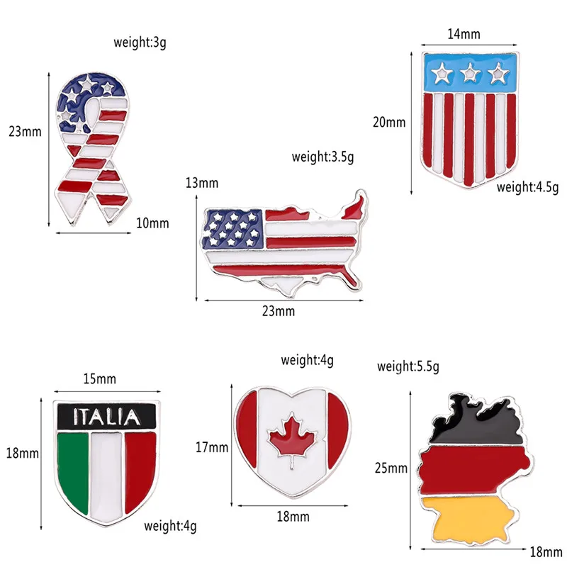Новый дизайн брошь в виде флага флаги Канады Германии США Великобритании Италии