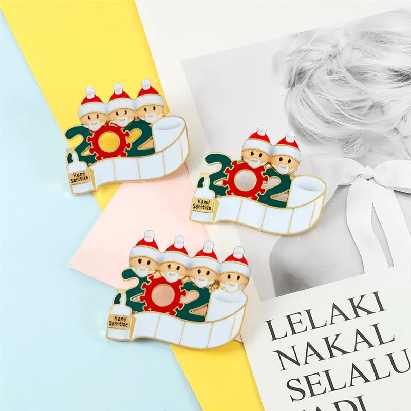 Новогодняя эмалированная брошь в виде Санта Клауса|Броши| |