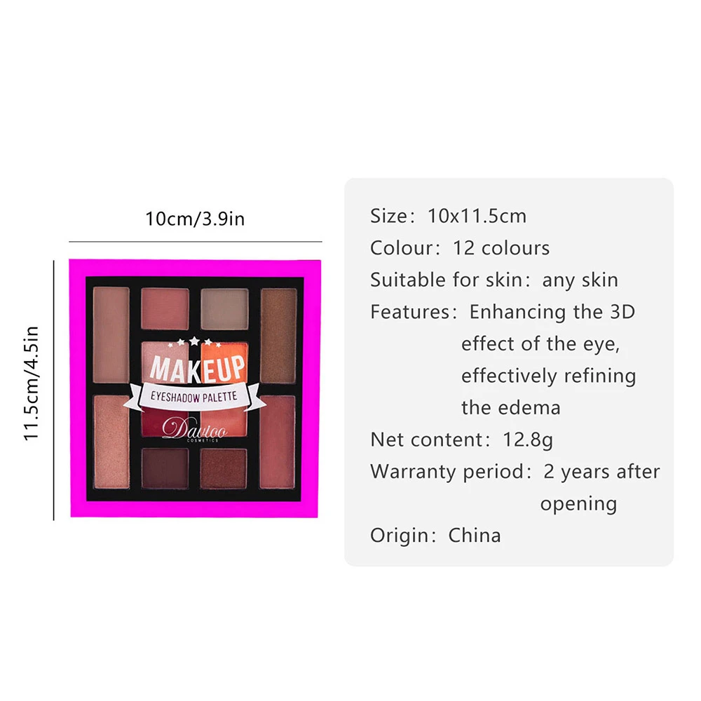 12 видов цветов матовые тени для век Палитра Блеск легко носить теплые смоуки-Айз
