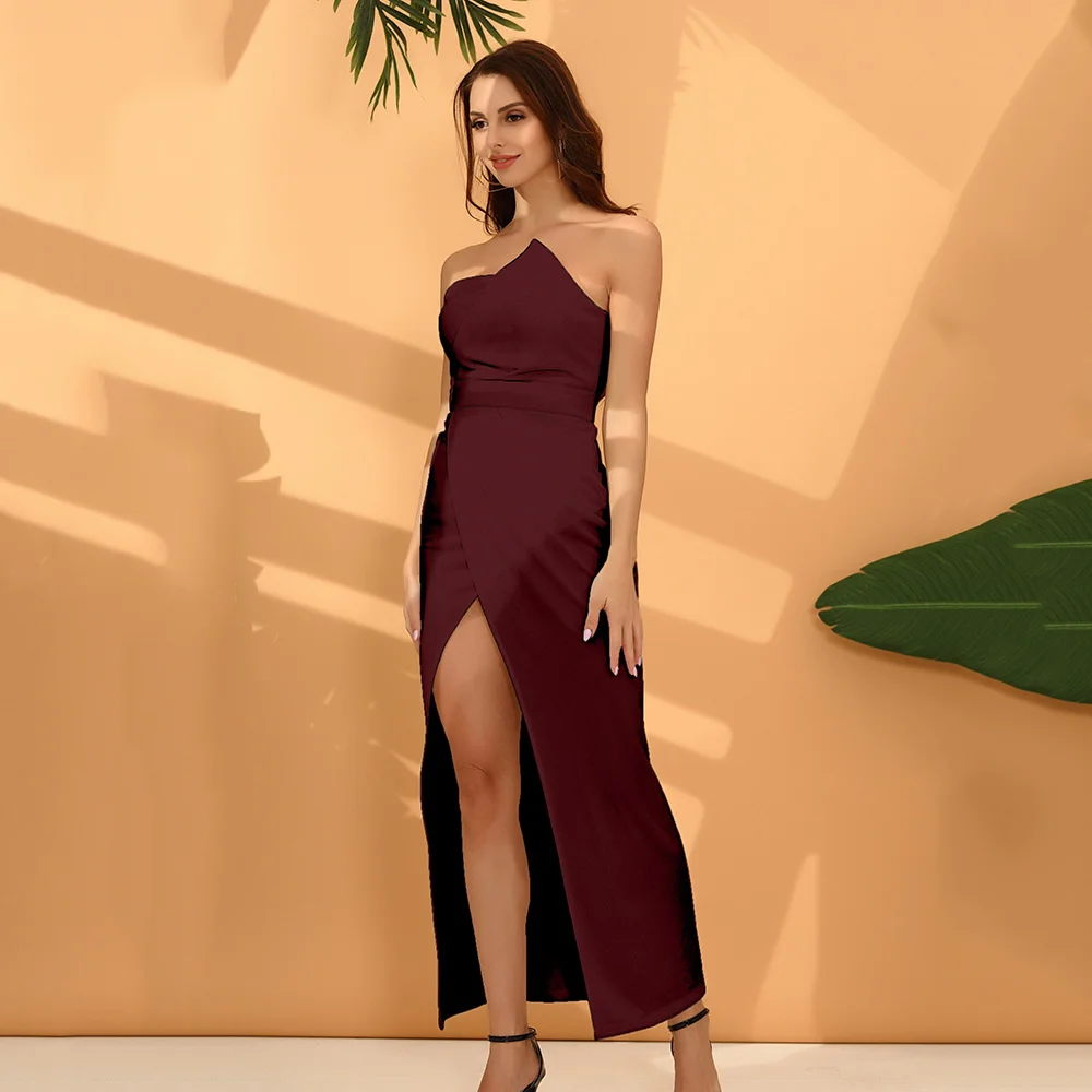 

Women's White Slim Sexy Open Back High Waist Dress Split Skirt Korean Fashion Women Sexy Dress Curvy Clothing