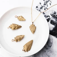 1pcs natural stones necklace natural crystal stones plating gold arrow shape pendant fashion atmospheric jewelry